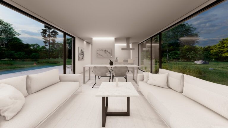 Salon casa contenedor 60m2