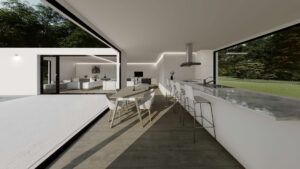 Cocina abiertaCasa contenedor 190 metros cuadrados