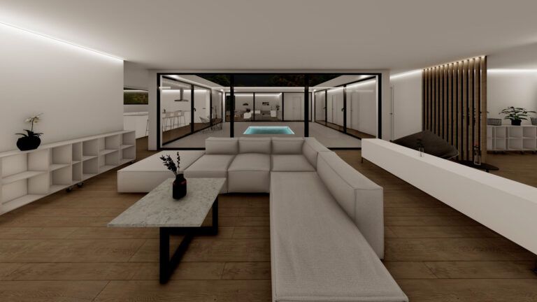 Salón casa prefabricada 240m2