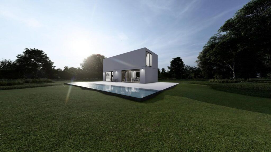 Casa container dos plantas vista exterior