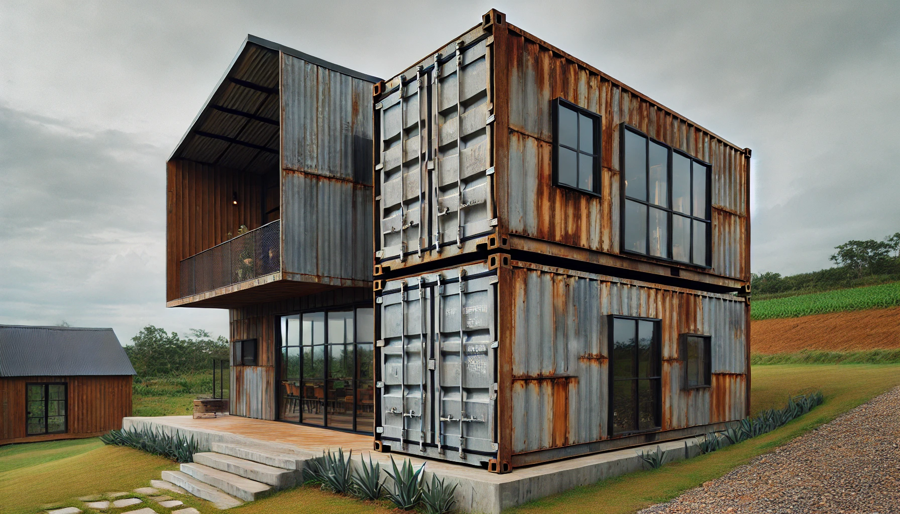 Edificio De Almacenamiento Con Casas De Contenedores