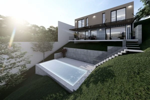casa prefabricada en cuesta